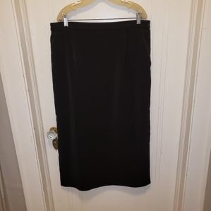 Formal Black Long Midi Skirt